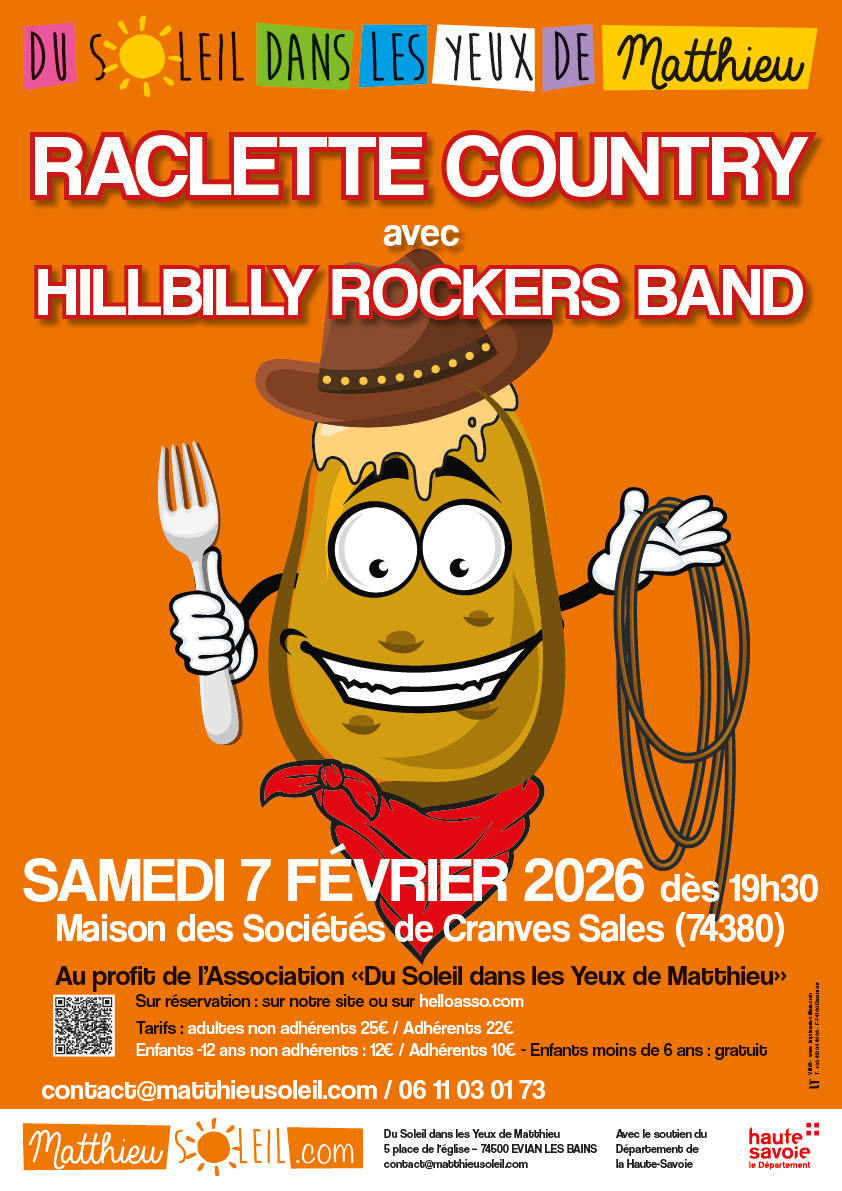 7 février : soirée raclette country